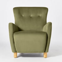 Kessler Wingback Accent Chair Olive Velvet - Threshold designed with Studio McGee