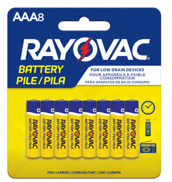 Promo * RAYOVAC Zinc Carbon AAA Battery (8-Pack)