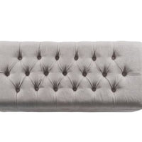 Ainsley Button Tufted Storage Bench - Silver Ash - HomePop (L 1m x 25cm, La 45cm, H 45cm,)