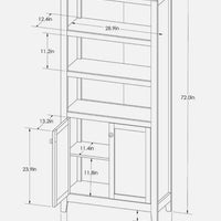 72" Carson 5 Shelf Bookcase with Doors White - Threshold