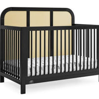 Simmons Kids' Theo 6-in-1 Convertible Crib - Greenguard Gold Certified - Black/Textured Almond (L 1m x 40cm, La 75cm, H 1m x 10cm)