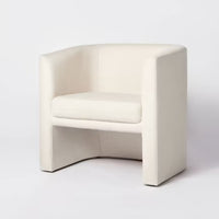 Vernon Upholstered Barrel Accent Chair Natural Linen: Chic, Comfortable Seating - Threshold designed with Studio McGee