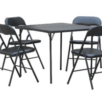 5pc Folding Table Set Black - Plastic Dev Group