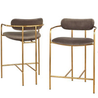 24" Set Retro Velvet Counter Height Barstools - Buylateral ( L 47cm, La 40cm, H 80cm)