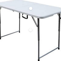 Plastic Development Group PDG-802 Table de banquet pliante moulée par soufflage 1,2 m avec poignée de transport, blanc