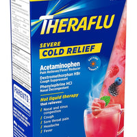 Theraflu Powder for Daytime Severe Cold and Cough, Berry Infused with Menthol (6 packets)DLC: Juillet26