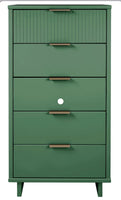 
              Tall Granville Modern 5 Drawer Dresser Sage Green - Manhattan Comfort ( L 96cm, La 45cm, H 120cm)
            