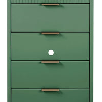 Tall Granville Modern 5 Drawer Dresser Sage Green - Manhattan Comfort ( L 96cm, La 45cm, H 120cm)