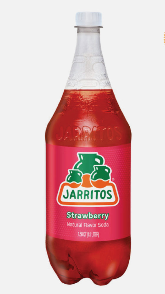 bouteilles Jarritos fraise saveur naturelle de soda avec vrai sucre | 1,5 L DLC: Juillet27