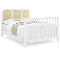 Simmons Kids' Theo 6-in-1 Convertible Crib - Greenguard Gold Certified - Bianca White/Textured Almond (L 1m x 40cm, La 75cm, H 1m x 10cm)