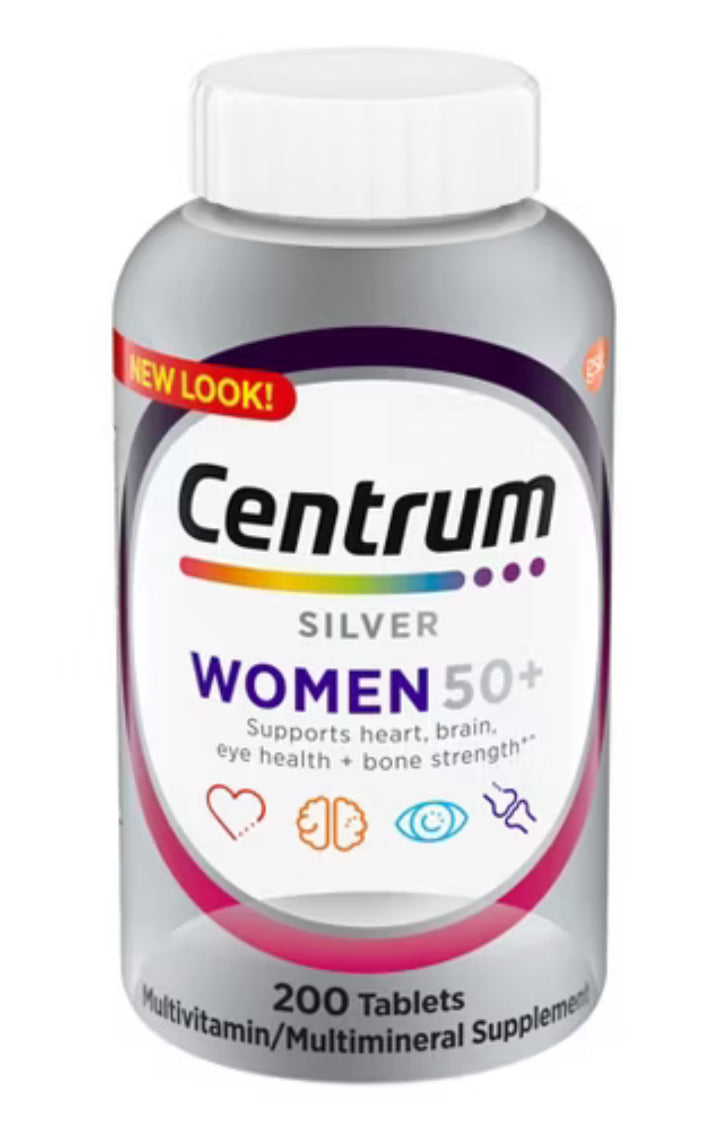 Centrum Silver Women 50+ Multivitamin / Multimineral Dietary Supplement Tablets 200 Count DLC: Oct25