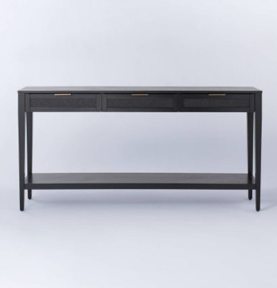 East Bluff Woven Drawer Console Table Black - Threshold designed with Studio McGee (L 1m x 50cm, La 35cm, H75cm)