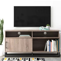 Mixed Material TV Stand for TVs up to 54" Gray - Room Essentials