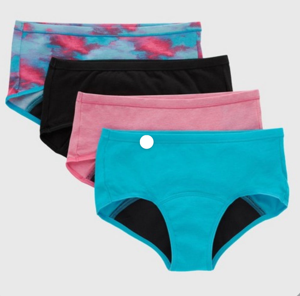 Hanes Girls' 4pk Period Boyshorts - Colors May Vary 10 MM