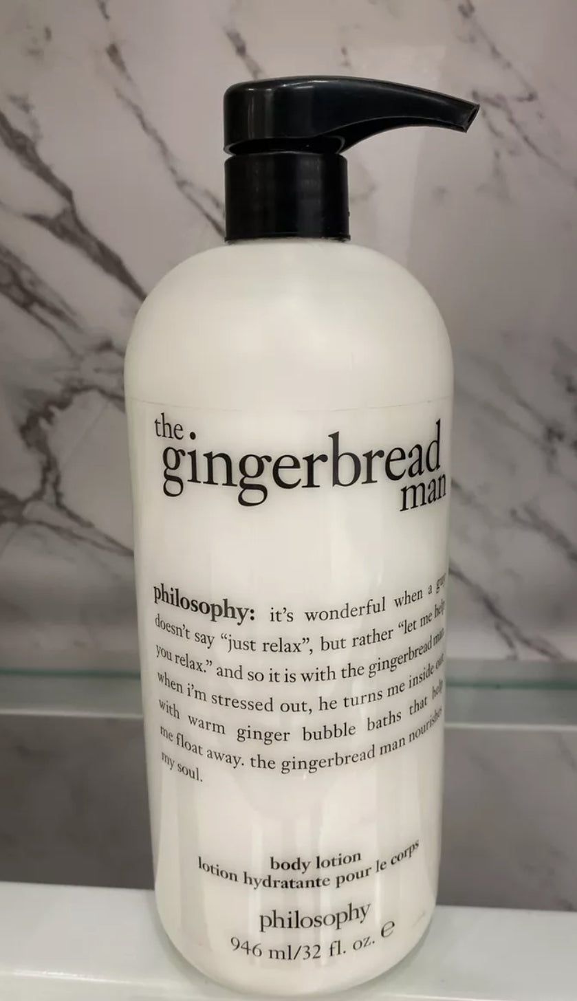 Philosophy Gingerbread Man BODY LOTION 32 oz New with Pump (946 mL)