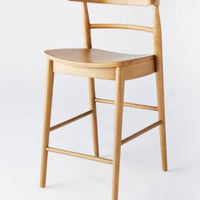 Kaysville Curved Back Wood Counter Height Barstool - Threshold™ designed with Studio McGee