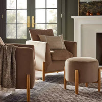 Elroy Accent Chair with Wooden Legs Brown Velvet - Threshold designed with Studio McGee