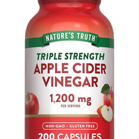 Nature's Truth Apple Cider Vinegar Capsules | 1200mg | 200 Pills | Extra Strength | Value Size | Non-GMO, Gluten Free Supplement DLC: Déc26