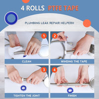 
              Rolls Teflon Tape,Plumbers Tape(1/2 Inch X 520 Inches),PTFE Tape for Sealing Tape,Plumbing Tape,Sealant Tape,Thread Seal Tape for Shower Head,Water Pipe,Prevent Leakage,Thicker
            