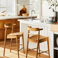 Kaysville Curved Back Wood Counter Height Barstool - Threshold™ designed with Studio McGee