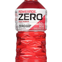 Powerade Zero Fruit Punch, botella de 28 onzas líquidas
(591 ml) DLC: Nov24