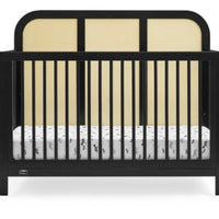 Simmons Kids' Theo 6-in-1 Convertible Crib - Greenguard Gold Certified - Black/Textured Almond (L 1m x 40cm, La 75cm, H 1m x 10cm)