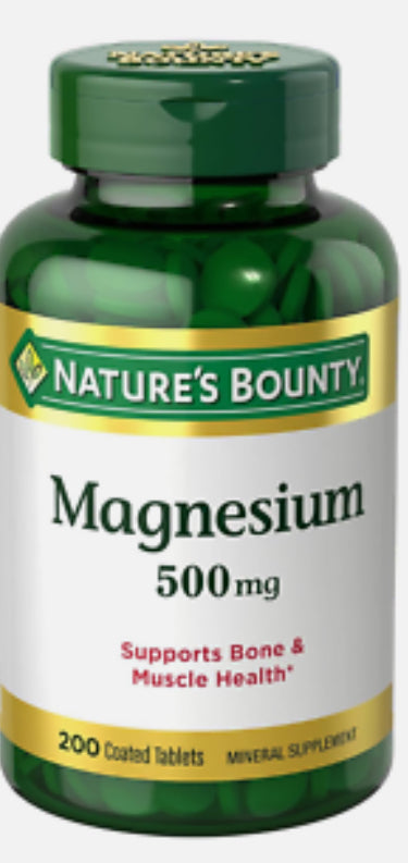 Nature's Bounty Magnesium 500 mg Mineral Supplement - (200 Tablet) DLC: Avril26