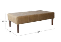 
              Tufted Coffee Table Ottoman Faux Leather Light Brown - HomePop (L 1m x 15cm, La 65cm, H 40cm,)
            