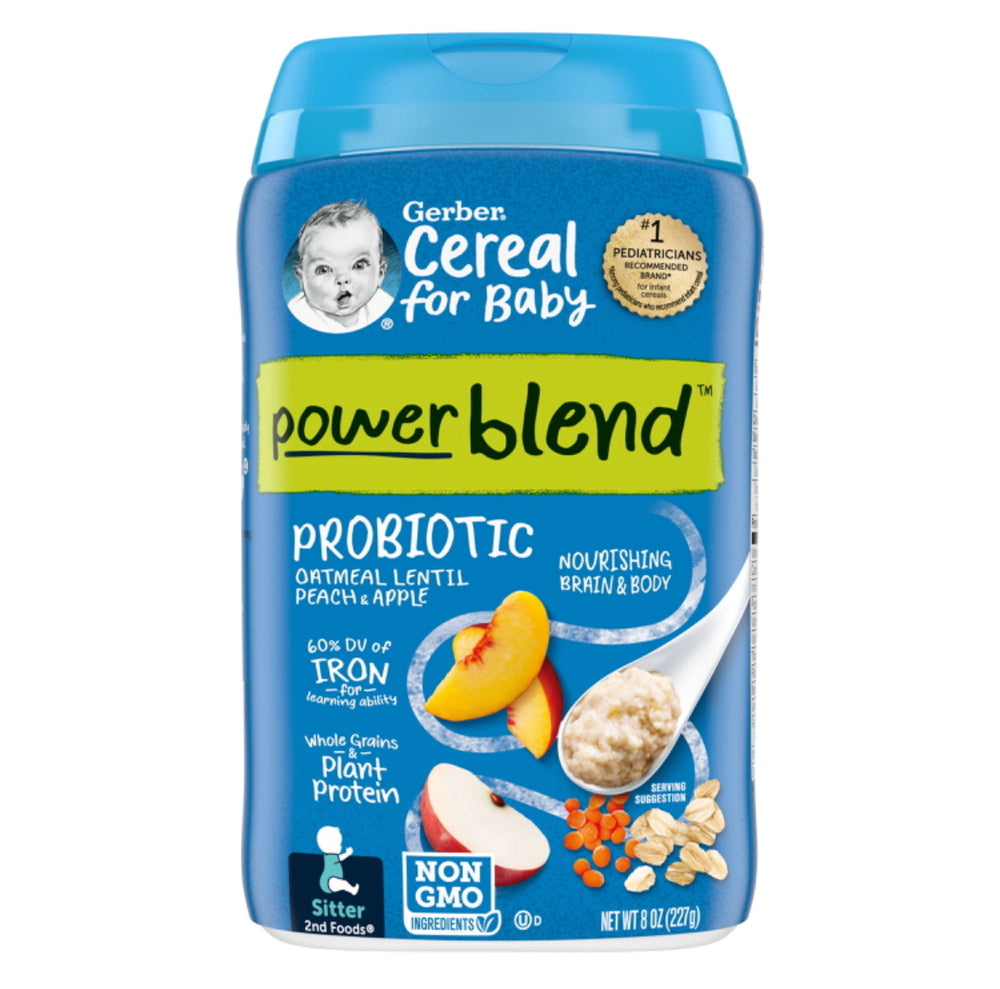 Gerber Cérébral for Baby Power Blend Probiotic Oatmeal Lentil Peach & Apple (227g)