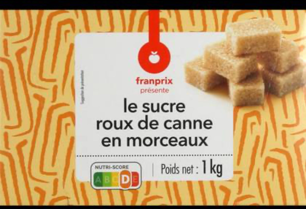 Franprix Sucre roux de Canne en morceaux (1 Kg)