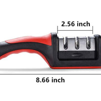 Aiguiseur de couteaux manuel en 3 étapes - Outil d'affûtage de couteaux portable