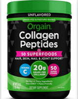 
              Orgain Hydrolyzed Collagen Powder + 50 Organic Superfoods, 20g Grass Fed Collagen Peptides - Hair, Skin, Nail, & Joint Support Supplement, Non-GMO, Type 1 and 3 Collagen - 1lb (454g) DLC: 27 Juil24
            