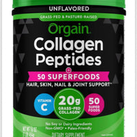 Orgain Hydrolyzed Collagen Powder + 50 Organic Superfoods, 20g Grass Fed Collagen Peptides - Hair, Skin, Nail, & Joint Support Supplement, Non-GMO, Type 1 and 3 Collagen - 1lb (454g) DLC: 27 Juil24