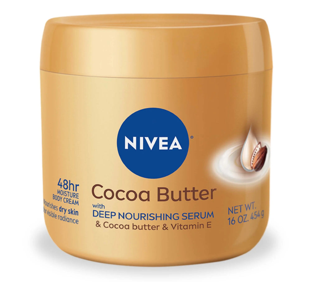 NIVEA Cocoa Butter Body Cream with Deep Nourishing Serum، 16 Ounce - Intense Moisture (454g)