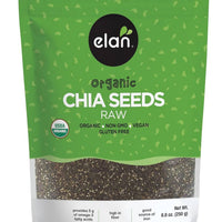 Elan Organic Chia Seeds, 8.8 oz, Natural Raw Black Chia Seeds, Plant-Based, Non-GMO, Vegan, Gluten-Free, Kosher, Gels Easily, Superfood 250g