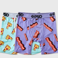 PSD Boys' 2pk Pizza Bacon Underwear - Purple/Aqua Blue XL MM