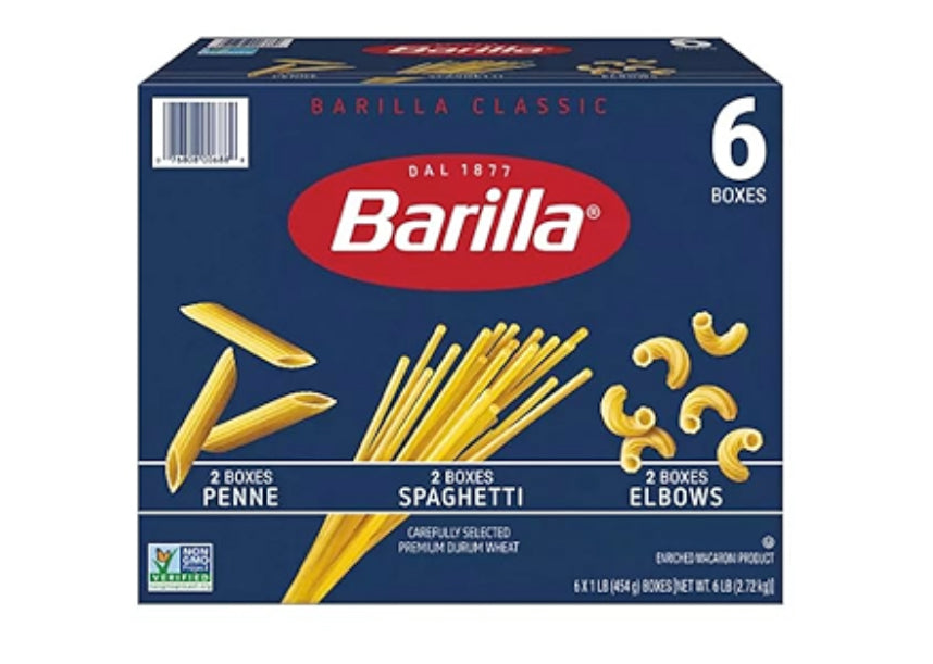 Barilla 6 boxes (2 boxes penne, 2 boxes spaghetti, 2 boxes elbows)