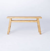 
              Thatcher Wood Bench Natural - Threshold designed with Studio McGee  (L 90cm, La 25cm, H 45cm)
            