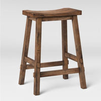 Halifax Farmhouse Wood Counter Height Barstool Brown - Threshold (L 42cm, La 23cm, H 60cm,)