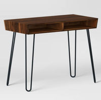 
              Hairpin Writing Desk with Storage Brown - Threshold
            