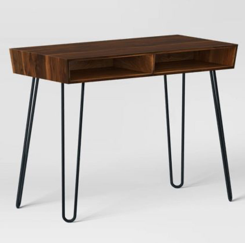 Hairpin Writing Desk with Storage Brown - Threshold