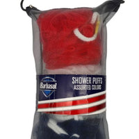 Barbasol 3 Pack Shower Puff Body Scrubber in Red White and Blue