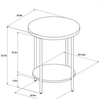 Wood and Metal Round End Table Natural - Room Essentials