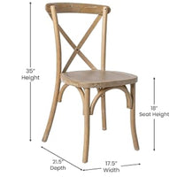 Flash Furniture Advantage Natural With White Grain X-Back Chair