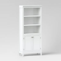 72" Carson 5 Shelf Bookcase with Doors White - Threshold