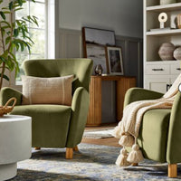 Kessler Wingback Accent Chair Olive Velvet - Threshold designed with Studio McGee