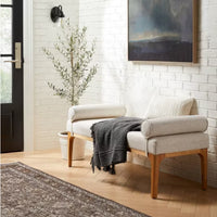 Randolph Bench with Bolster Pillows Linen (FA) - Threshold designed with Studio McGee