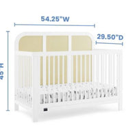 Simmons Kids' Theo 6-in-1 Convertible Crib - Greenguard Gold Certified - Bianca White/Textured Almond (L 1m x 40cm, La 75cm, H 1m x 10cm)