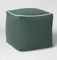 
              Color Block with Contrast Piping Pouf - Room Essentials™
            
