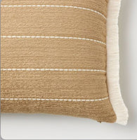 
              Promo * Oversized Embroidered Striped Lumbar Throw Pillow Brown - Threshold™ designed with Studio McGee
            